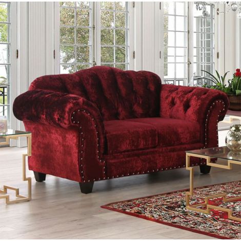 Abriela Red Button Loveseat