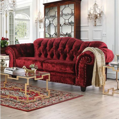 Abriela Red Button Sofa