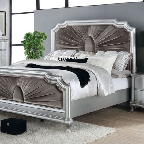 Ahhroni Bed Silver Worm Gray Finish