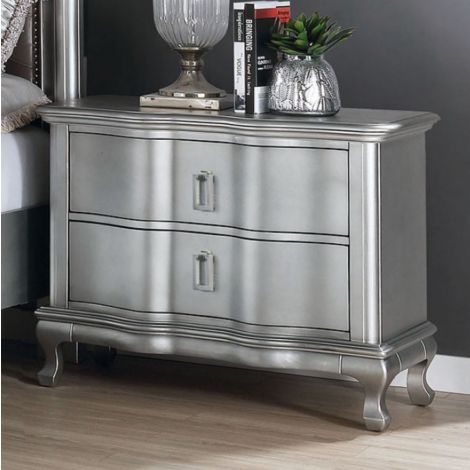 Ahhroni Nightstand Silver Finish