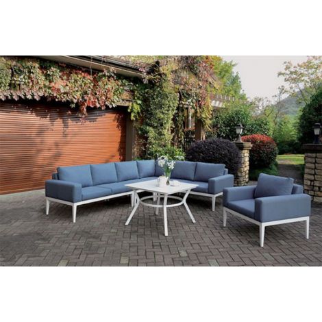 Arions White Blue Outdoor Sectional Sofa
