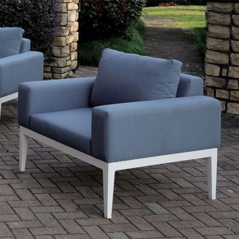 Arions White Blue Outdoor Patio chair