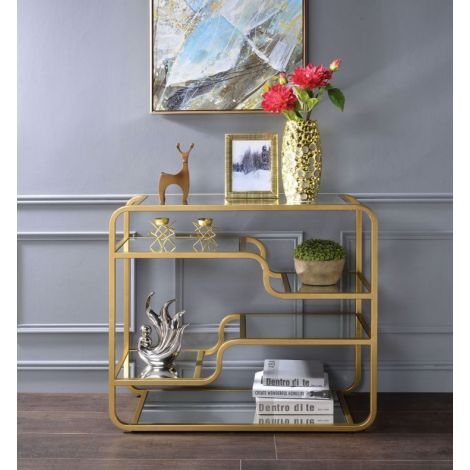 Astro Modern Gold Mirror Sofa Table