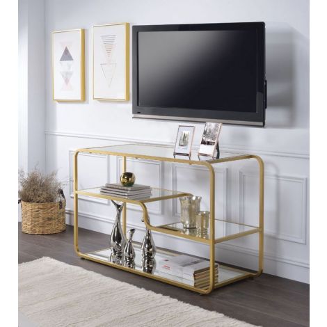 Astro Modern Gold Mirror TV Stand