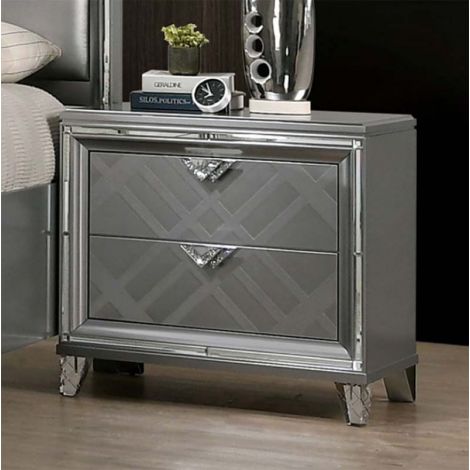 Avery Silver Finish Nightstand