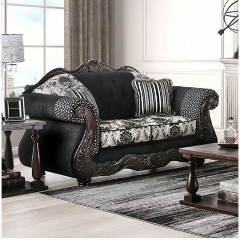 Benny Gray Loveseat Traditional Style