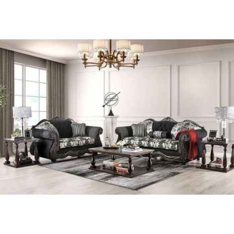 Benny Gray Sofa Set Traditional Style