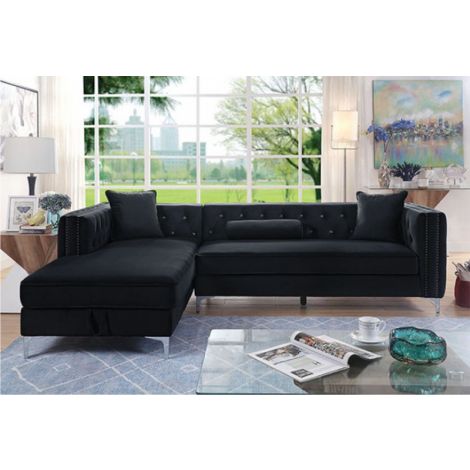 Betty Modular Black Fabric Sectional Sofa