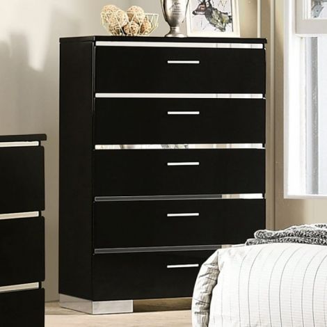 Brien High Gloss Black Finish Chest