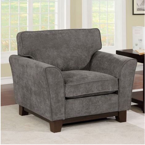 Britny Gray Chenille Fabric Chair