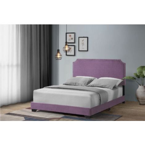 Burrnett light purple Fabric Queen Size Bed