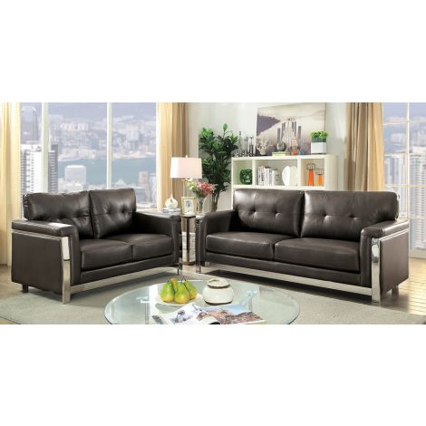 Camereon Modern Brown Leather Sofa 