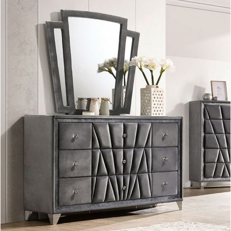 Carson Gray Finish Fabric Dresser