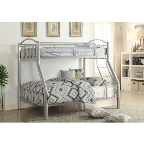 Cayelynne Silver Twin Full Bunk Bed