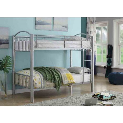 Cayelynne Silver Twin Twin Bunk Bed