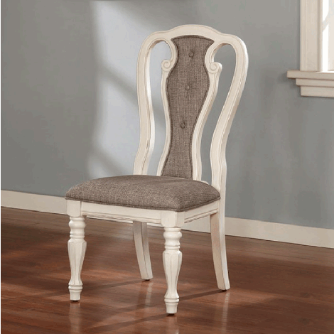 Darek Traditional Style White Chair