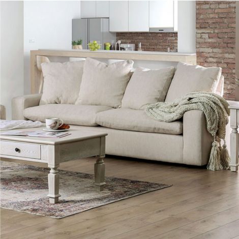 Dison Cream Fabric Loveseat