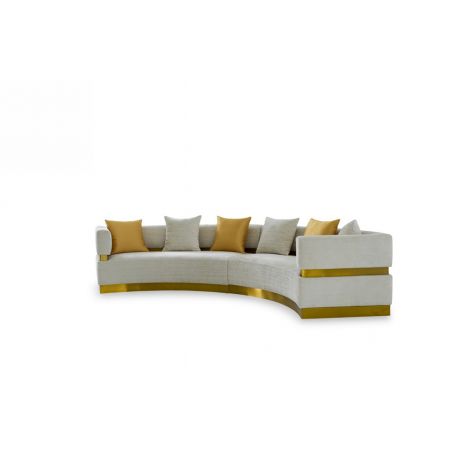 Divani Casa Kiva Beige Gold Fabric Sectional Sofa