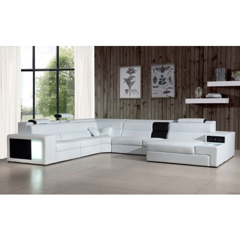 Divani Casa Polaris White Leather Sectional Sofa