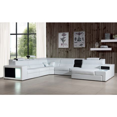 Divani Casa Polaris White Leather Sectional Sofa