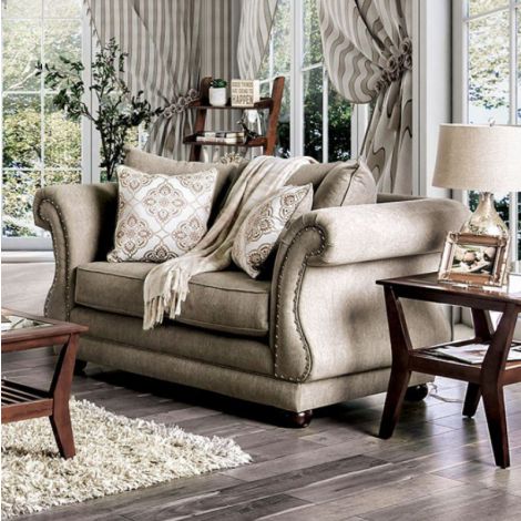 Erny Flared Rolled Arms Loveseat
