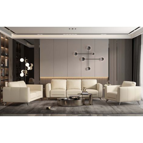 Galia Sofa Cream Leather Side