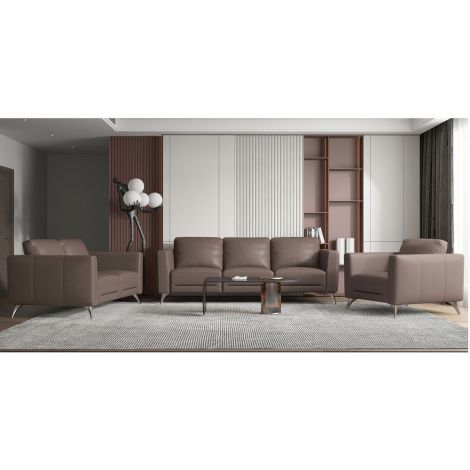 Galia Taupe Leather sofa