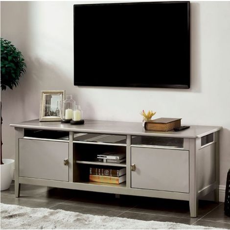 Hozai Silver Finish TV Stand