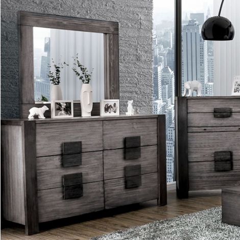 Jiaro Rustic Gray Finish Dresser