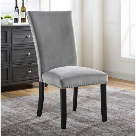 Kanoy Gray Padded Fabric Chair