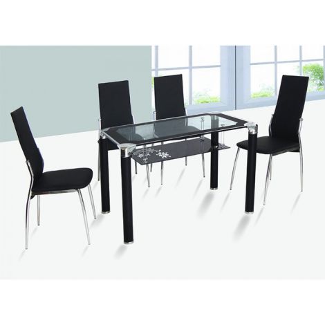 katito 5pc Glass Top Dinette Set