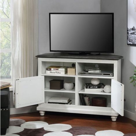 Korin Antique Gray Top Corner TV Stand