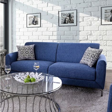 Laura Blue Contemporary Style Sofa
