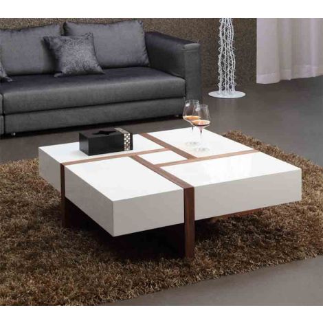 Makai Modern White Walnut Coffee Table 2