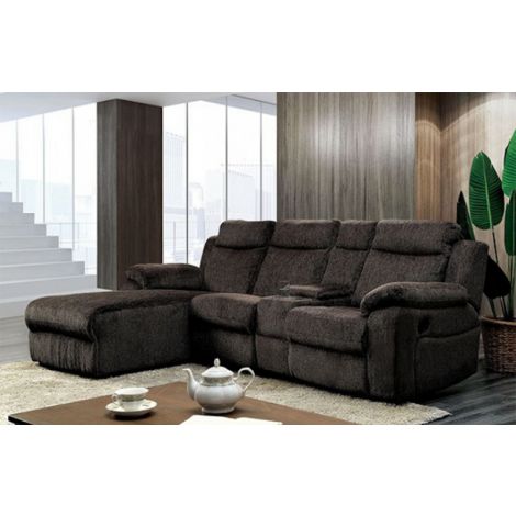 Marlyn Brown Fabric Sectional Recliner