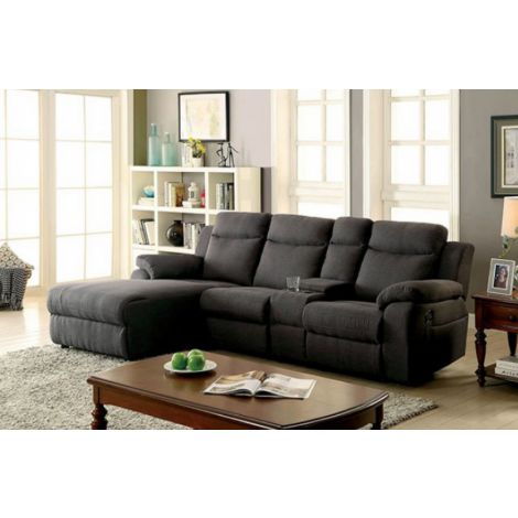Marlyn Gray Fabric Sectional Recliner