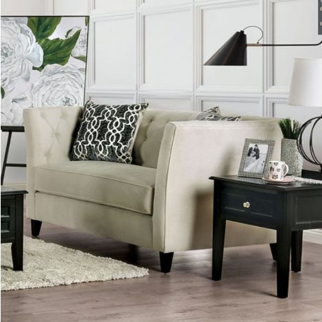 Maygan Track Arms Ivory Loveseat