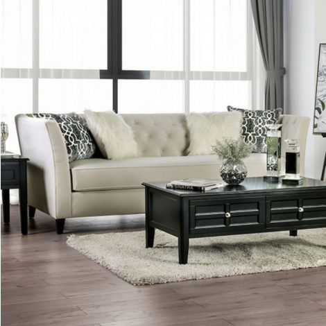 Maygan Track Arms Ivory Sofa