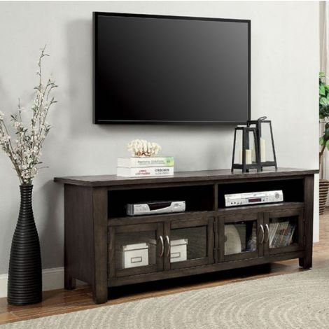 Mayira 60 Inch Dual Cabinet Gray TV Stand