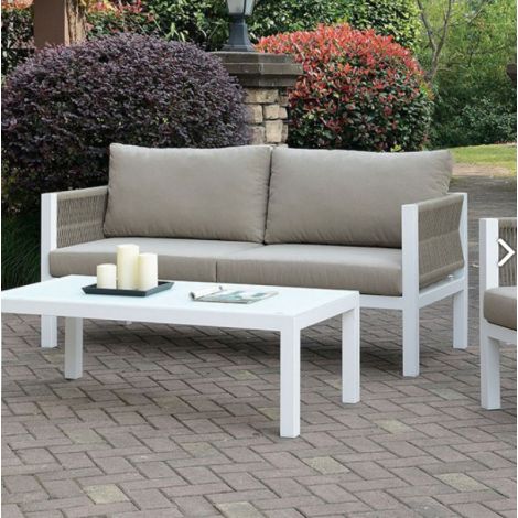 Mazen White Patio Coffee Table