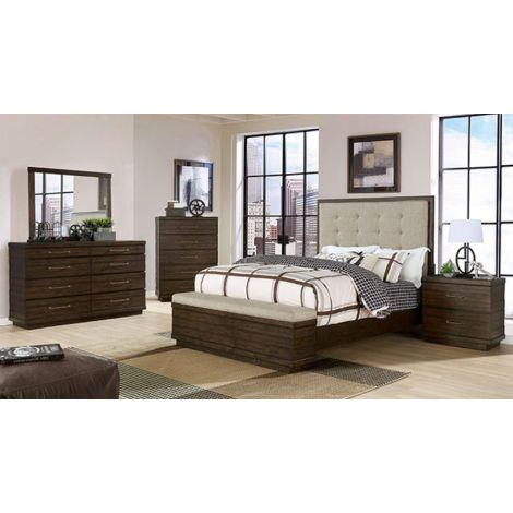 Millik Button Tufted Headboard Bed With Bench