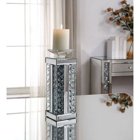 Nisa Collection Glass and Mirror Candleholder