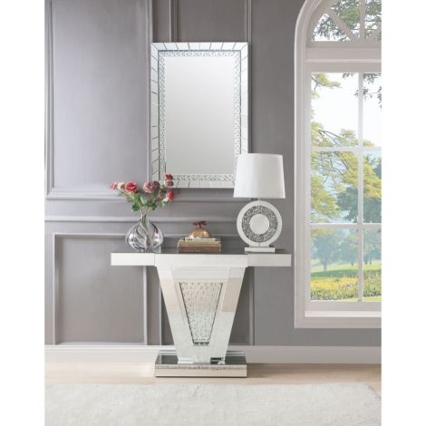 Nisa Mirror Triangular Sofa Table