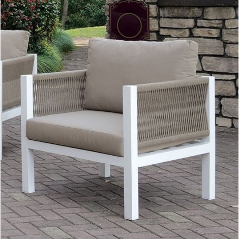 Noran White Light Taupe Patio Armchai