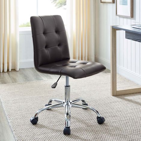 Panorama Brown Armless Office Chair