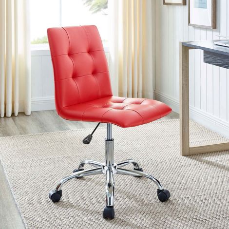 Panorama Red Armless Office Chair