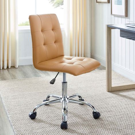 Panorama Tan Armless Office Chair