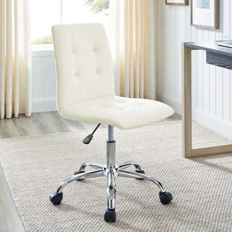 Panorama White Armless Office Chair