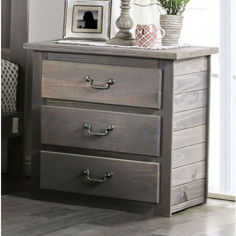 Patrick American Pine Wood Construction Nightstand