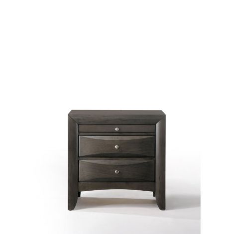 Penne Gray Layered Storage Nightstand